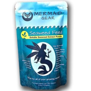 Mermaid Gear Organic Seaweed Feed & Kelp Fertilizer – 3.5oz (100g) Ascophyllum Nodosum Powder Plant Food for Hydroponics, Soil, Garden, Lawn, Vegetables, Herbs, Fruit Trees, Flowers, Houseplants & More